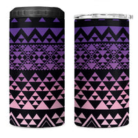 Maori Niho Taniwha Te Wheiao 4 in 1 Can Cooler Tumbler Waiporoporo LT7 One Size: 16 oz Purple - Polynesian Pride
