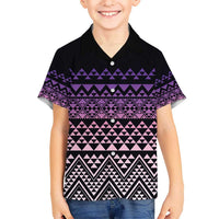 Maori Niho Taniwha Te Wheiao Kid Hawaiian Shirt Waiporoporo - Polynesian Pride