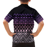 Maori Niho Taniwha Te Wheiao Kid Hawaiian Shirt Waiporoporo - Polynesian Pride