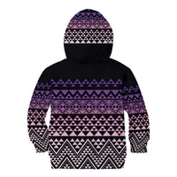 Maori Niho Taniwha Te Wheiao Kid Hoodie Waiporoporo LT7 - Polynesian Pride