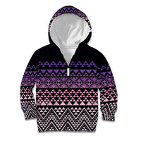 Maori Niho Taniwha Te Wheiao Kid Hoodie Waiporoporo LT7 Zip Hoodie Purple - Polynesian Pride