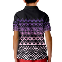 Maori Niho Taniwha Te Wheiao Kid Polo Shirt Waiporoporo - Polynesian Pride