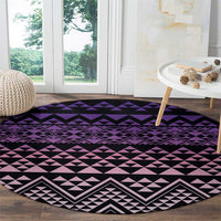 Maori Niho Taniwha Te Wheiao Round Carpet Waiporoporo - Polynesian Pride