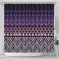 Maori Niho Taniwha Te Wheiao Shower Curtain Waiporoporo - Polynesian Pride