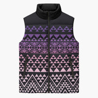 Maori Niho Taniwha Te Wheiao Sleeveless Puffer Jacket Waiporoporo LT7 Unisex Purple - Polynesian Pride