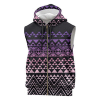 Maori Niho Taniwha Te Wheiao Sleeveless Zip Hoodie Waiporoporo LT7 Purple - Polynesian Pride
