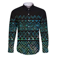Maori Niho Taniwha Te Wheiao Family Matching Long Sleeve Bodycon Dress and Hawaiian Shirt Paua Shell - Polynesian Pride