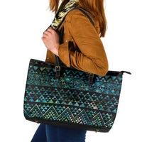 Maori Niho Taniwha Te Wheiao Leather Tote Bag Paua Shell LT7 Colorful - Polynesian Pride