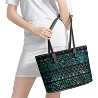Maori Niho Taniwha Te Wheiao Leather Tote Bag Paua Shell LT7 - Polynesian Pride