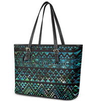 Maori Niho Taniwha Te Wheiao Leather Tote Bag Paua Shell LT7 - Polynesian Pride
