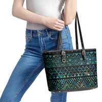 Maori Niho Taniwha Te Wheiao Leather Tote Bag Paua Shell LT7 - Polynesian Pride