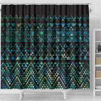 Maori Niho Taniwha Te Wheiao Shower Curtain Paua Shell - Polynesian Pride