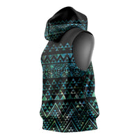 Maori Niho Taniwha Te Wheiao Sleeveless Hoodie Paua Shell - Polynesian Pride