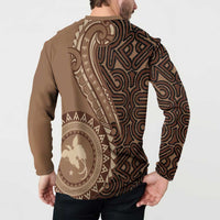 Papua New Guinea Oro Tapa Motif Button Sweatshirt Classic LT7 - Polynesian Pride