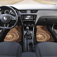 Papua New Guinea Oro Tapa Motif Car Mats Classic LT7 Set 2pcs - Front Brown - Polynesian Pride