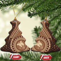 Papua New Guinea Oro Tapa Motif Ceramic Ornament Classic LT7 Christmas Tree Brown - Polynesian Pride