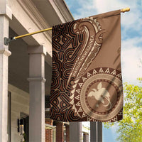 Papua New Guinea Oro Tapa Motif Garden Flag Classic LT7 House Flag Brown - Polynesian Pride