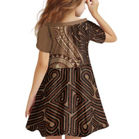 Papua New Guinea Oro Tapa Motif Kid Short Sleeve Dress Classic LT7 - Polynesian Pride