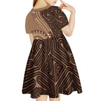 Papua New Guinea Oro Tapa Motif Kid Short Sleeve Dress Classic LT7 - Polynesian Pride