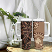 Papua New Guinea Oro Tapa Motif Tumbler With Handle Classic LT7 - Polynesian Pride