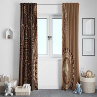 Papua New Guinea Oro Tapa Motif Window Curtain Classic LT7 - Polynesian Pride