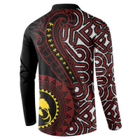 Papua New Guinea Oro Tapa Motif Button Sweatshirt Special LT7 - Polynesian Pride