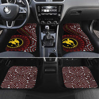 Papua New Guinea Oro Tapa Motif Car Mats Special LT7 Set 4pcs Black - Polynesian Pride
