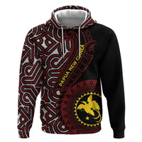 Papua New Guinea Oro Tapa Motif Hoodie Special LT7 Pullover Hoodie Black - Polynesian Pride