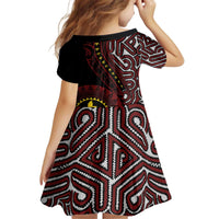 Papua New Guinea Oro Tapa Motif Kid Short Sleeve Dress Special LT7 - Polynesian Pride