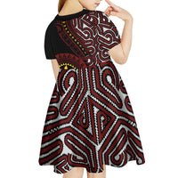 Papua New Guinea Oro Tapa Motif Kid Short Sleeve Dress Special LT7 - Polynesian Pride