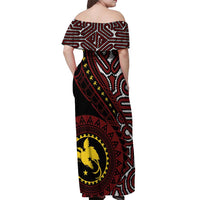 Papua New Guinea Oro Tapa Motif Off Shoulder Maxi Dress Special