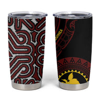 Papua New Guinea Oro Tapa Motif Tumbler Cup Special LT7 Black - Polynesian Pride