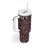 Papua New Guinea Oro Tapa Motif Tumbler With Handle Special LT7 - Polynesian Pride
