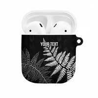New Zealand Lawn Bowls Personalized AirPods Case Wrap-Around Silver Fern LT7 Black - Polynesian Pride