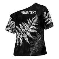 New Zealand Lawn Bowls Personalized Cross Shoulder Shirt Wrap-Around Silver Fern LT7 - Polynesian Pride