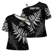 New Zealand Lawn Bowls Personalized Cross Shoulder Shirt Wrap-Around Silver Fern LT7 - Polynesian Pride