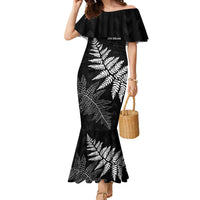New Zealand Lawn Bowls Personalized Family Matching Mermaid Dress and Hawaiian Shirt Wrap-Around Silver Fern - Polynesian Pride