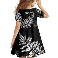 New Zealand Lawn Bowls Personalized Family Matching Short Sleeve Bodycon Dress and Hawaiian Shirt Wrap-Around Silver Fern - Polynesian Pride