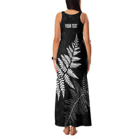 New Zealand Lawn Bowls Personalized Family Matching Tank Maxi Dress and Hawaiian Shirt Wrap-Around Silver Fern - Polynesian Pride