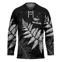 New Zealand Lawn Bowls Personalized Hockey Jersey Wrap-Around Silver Fern LT7 Unisex Black - Polynesian Pride
