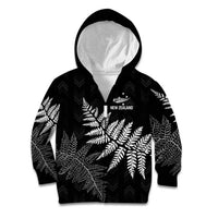 New Zealand Lawn Bowls Personalized Kid Hoodie Wrap-Around Silver Fern - Polynesian Pride