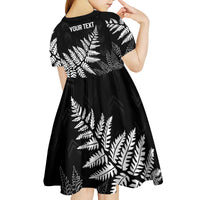 New Zealand Lawn Bowls Personalized Kid Short Sleeve Dress Wrap-Around Silver Fern LT7 - Polynesian Pride
