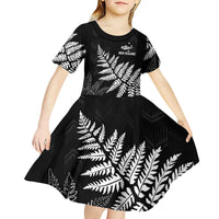 New Zealand Lawn Bowls Personalized Kid Short Sleeve Dress Wrap-Around Silver Fern LT7 - Polynesian Pride