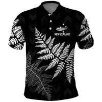 New Zealand Lawn Bowls Personalized Polo Shirt Wrap-Around Silver Fern LT7 Black - Polynesian Pride