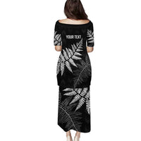 New Zealand Lawn Bowls Personalized Puletasi Wrap-Around Silver Fern LT7 - Polynesian Pride