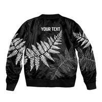 New Zealand Lawn Bowls Personalized Sleeve Zip Bomber Jacket Wrap-Around Silver Fern - Polynesian Pride
