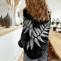 New Zealand Lawn Bowls Personalized Women Casual Shirt Wrap-Around Silver Fern - Polynesian Pride