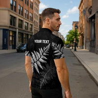 New Zealand Lawn Bowls Personalized Zipper Polo Shirt Wrap-Around Silver Fern LT7 - Polynesian Pride