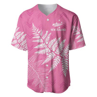 New Zealand Lawn Bowls Breast Cancer Personalized Baseball Jersey Wrap-Around Silver Fern LT7 Pink - Polynesian Pride