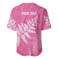 New Zealand Lawn Bowls Breast Cancer Personalized Baseball Jersey Wrap-Around Silver Fern LT7 - Polynesian Pride